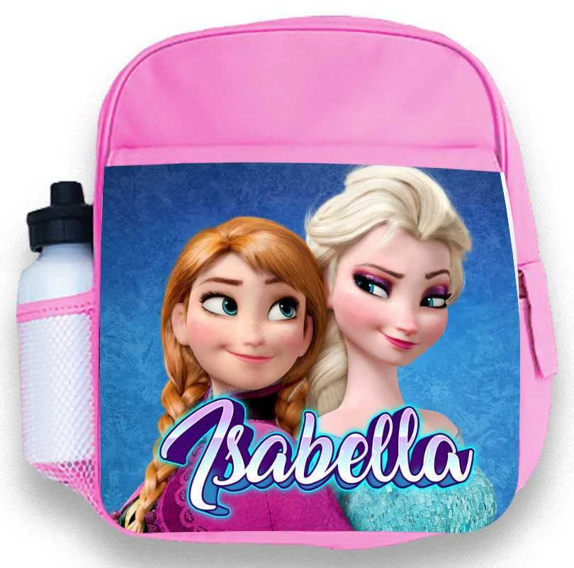 DAILYGIFTS Personalisierter Kinder Rucksack beliebiger Name Frozen Mädchen Kinder Schultasche 1