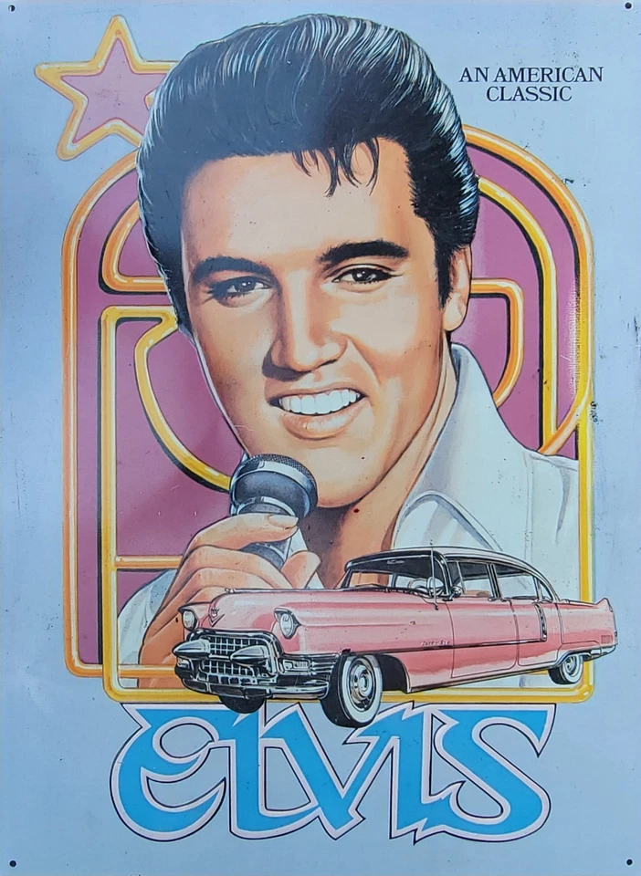 Elvis American Classic 1955 Cadillac Metal Tin Poster  (In Fair Preowned As Is). - Image 3 of 4