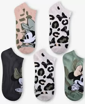 Disney Minnie Mouse No Show Socks 5-Pack by Planet Sox $15 NWT-image