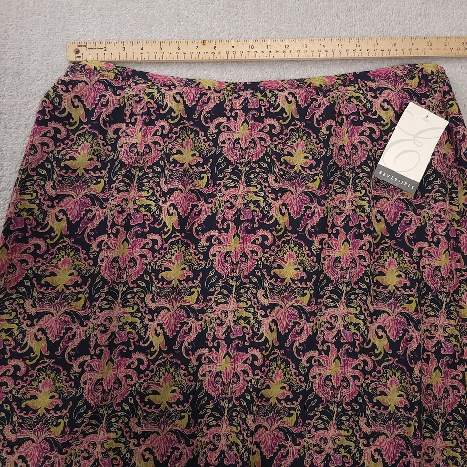 Emma James Liz Claiborne Maxi Skirt Reversible Women's 22W Plus Slit Floral Geo - Image 4 of 4
