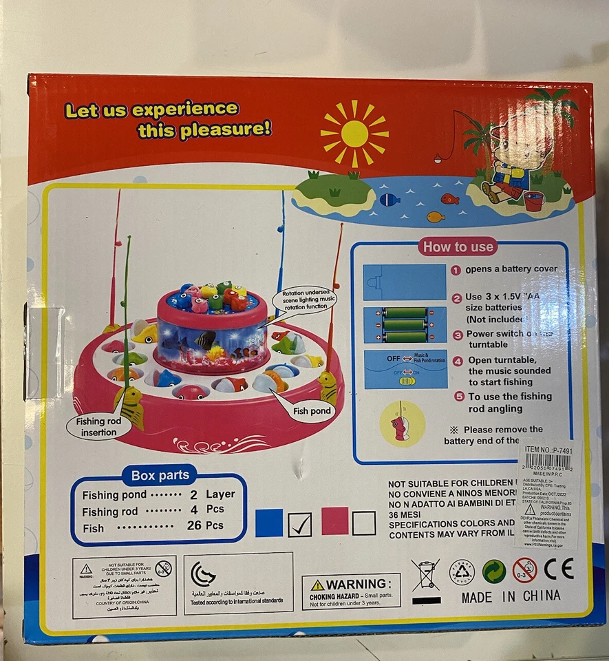 GOGO! JUEGO DE PESCA - CON 2 LUCES DE MÚSICA GIRATORIAS PARA ESTANQUES DE PESCA ~ PUEDE VARIAR DE COLOR Foto 4 de 4