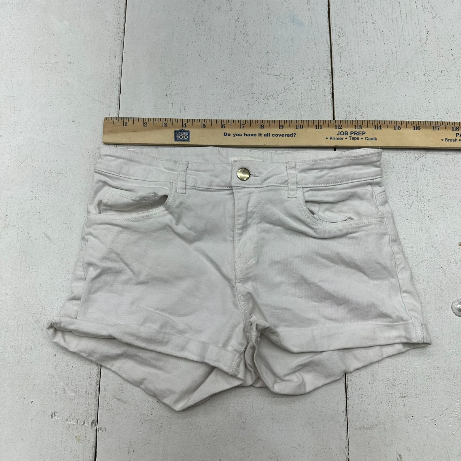 H&M Solid White Everyday Low Rise Basic 2 Inch De… - image 4