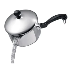 Sauce Pan with Lid and Pour Spout 1 qt. Stainless Steel Self-Basting Stovetop