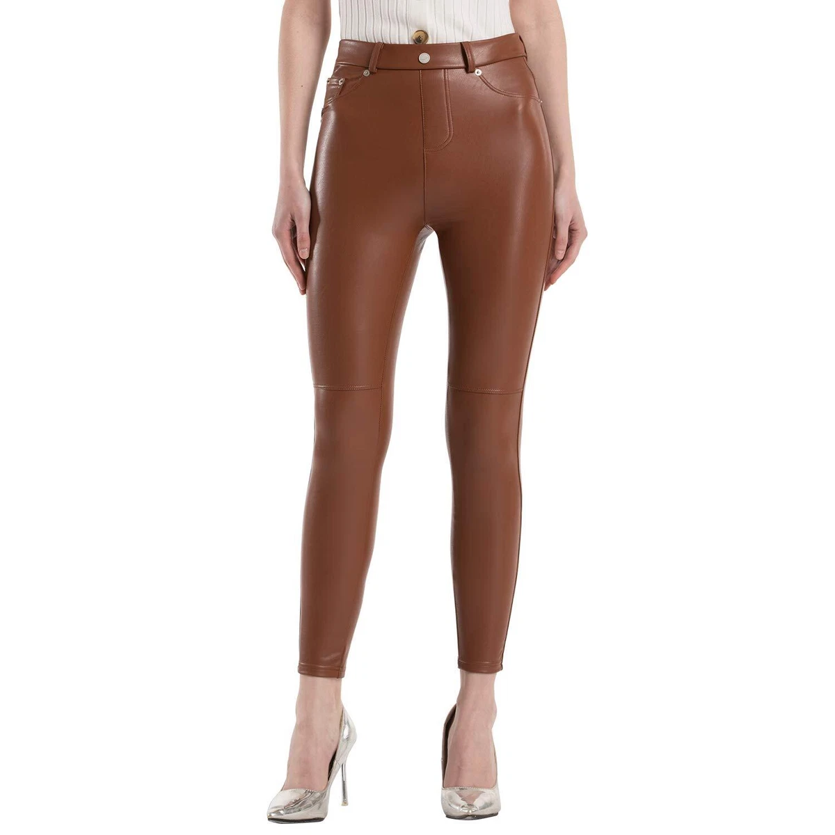 Tagoo Faux Leather Leggings High Waisted Pleather Pants Stretch w