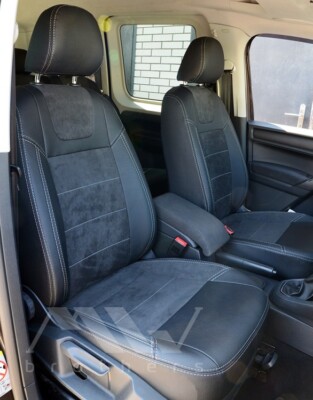 Seat covers protective covers at measurement compatible with VW Caddy 4 eco leather/Alcantara