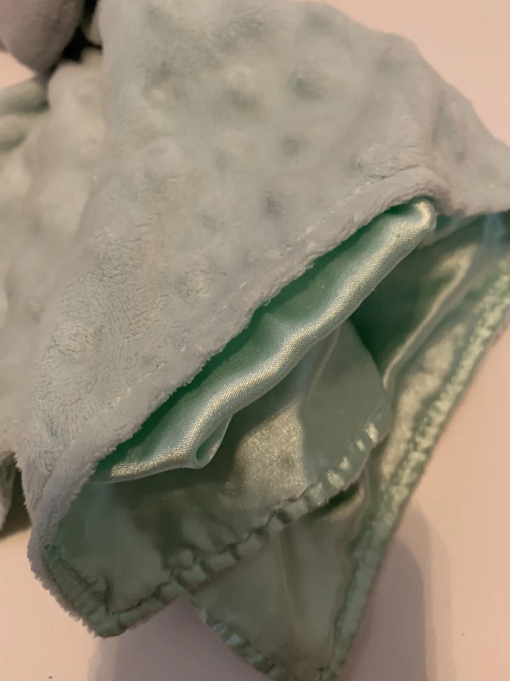 Child of Mine Little Star Gray Elephant Green Minky Dot Security Blanket Lovey  - Image 4 of 4