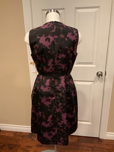 BURBERRY London Purple & Black Silk Fit & Flare Dress, Size 6 (US), 8 (UK) - Picture 6 of 7