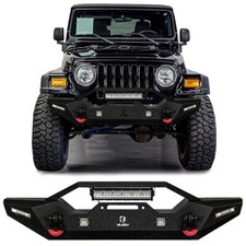 Vijay For 1997-2006 Jeep Wrangler Tj Front Bumper With Winch Plate And Led Light