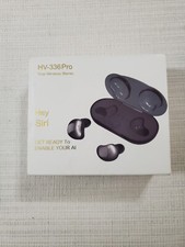 True Wireless Headphones Bluetooth Black Earbuds HV-336 PRO w/ Charge Case NEW