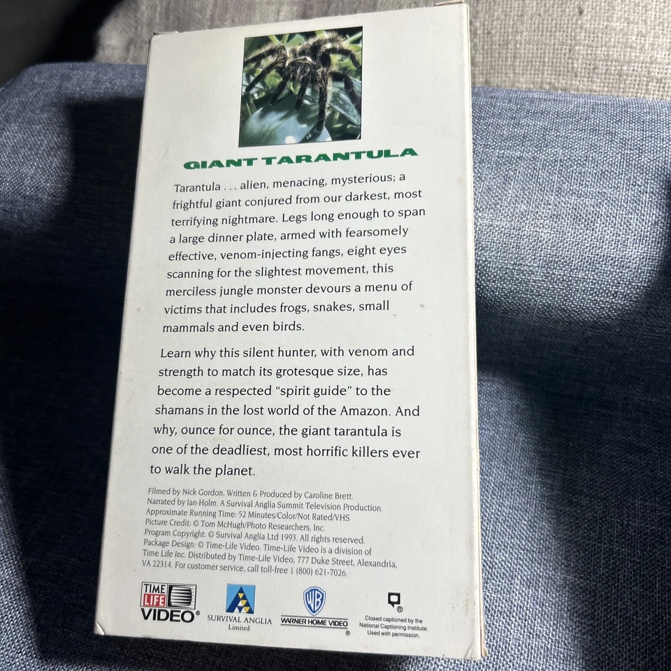 Predators of the Wild Giant Tarantula Vintage VHS 1993 Time Life Video Spiders - Image 4 of 4