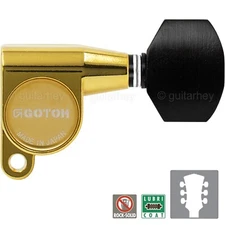 NEW Gotoh SG360-EN07 L3+R3 Mini Tuning Keys w/ Small EBONY Buttons 3x3 - GOLD