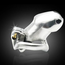 Stainless Steel Luxury Honorable Small Cage Male Chastity Magic Locker Device