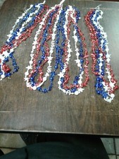 12 PACK OF RED WHITE BLUE PATRIOTIC U.S.A BEADS