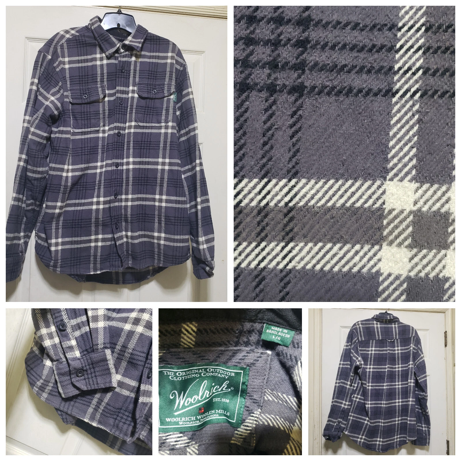 Woolrich Shirt Mens Large Gray Black Plaid Flannel Shaquet Warm Outdoor Workwear
Opens in a new wind