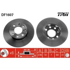 2x Bremsscheibe TRW DF1607 passend für BEDFORD OPEL VAUXHALL