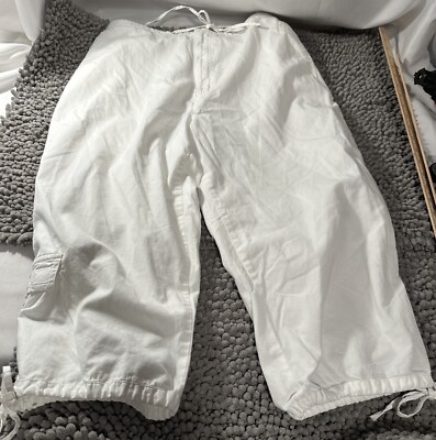 Vintage North Crest Khaki Wide Leg Pants Women's 18W Plus High Rise Drawstring