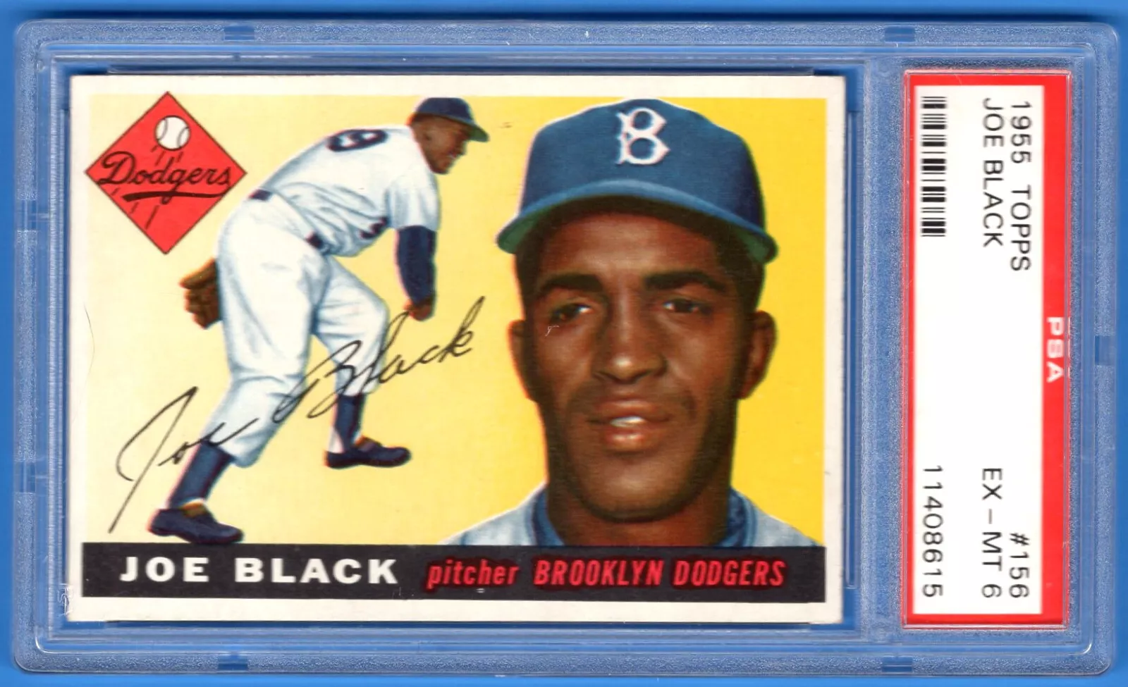 1955 TOPPS #156 Joe Black PSA 6 EX-MT