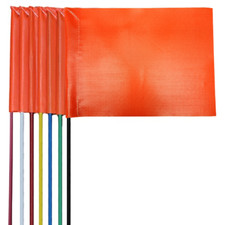 9 4 SAND DUNE SAFETY WHIP FLAG 2pc POLE SILVE...