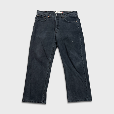 Levi's Jeans Mens 34x34 Black Slim Fit Wide Hemmed Leg Dark Wash
