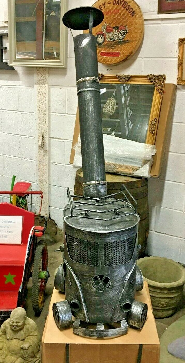 V W CAMPER VAN CHIMINEA / OUTDOOR STOVE / LOG BURNER / GARDEN FEATURE / NEW  | eBay