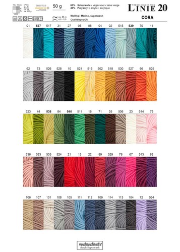 ONLINE Línea 20 Cora Hilo Merinómico Superwash 50 g *Elección de color