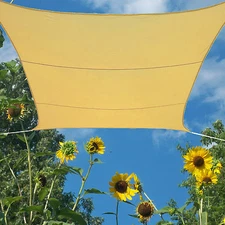 Cool Patio Canopy Sun Sail Shade Shelter Sand Beige Waterproof 16.5’ Foot Square