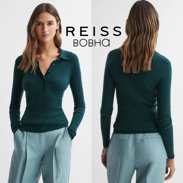 Women Reiss Sweater Green Wool XS