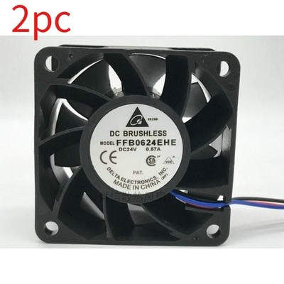 2pc Delta FFB0624EHE 6038 24V 0.57A 6CM 60mm double ball inverter fan