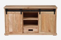 Lowboard 128 X 45 X 70 Cm Akazienholz Massiv Naturfarben Ohne Baumkante Liano 4