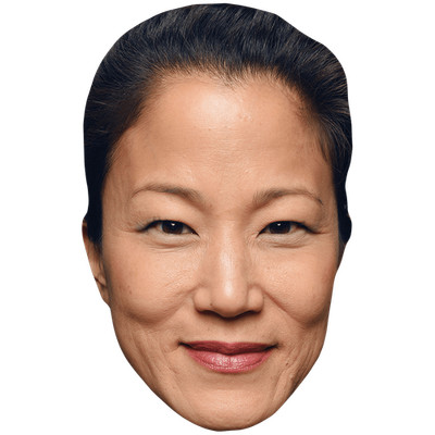 Jacqueline Kim (Hair Up) Promi Maske, flaches Kartengesicht, Kostüm Maske