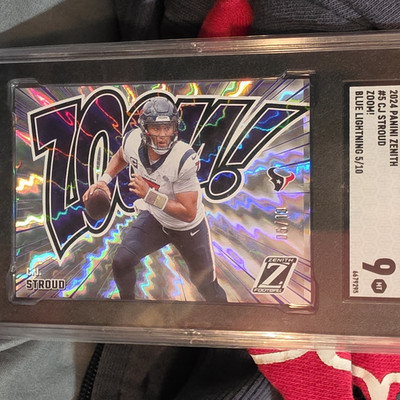 Panini 2024 Zenith C.J. Stroud Zoom! Blue Lightning #5 Texans /10 SGC 9