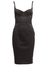 GUCCI TOM FORD 2003 CORSET KNEE LENGTH BLACK COCKTAIL DRESS 38 IT XS VINTAGE