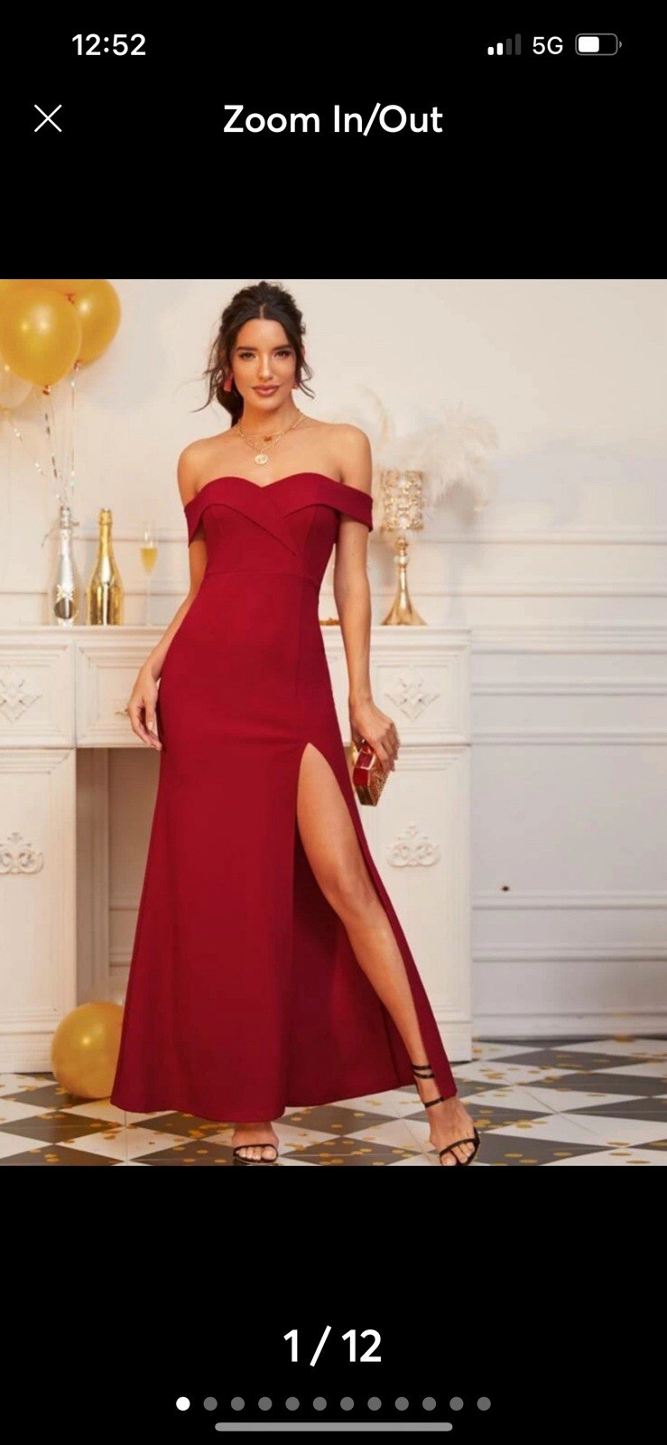 Red dress with split in front