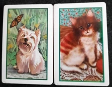 2 Decks of Sealed Trump Hoyle Game Playing Cards A Westie and An Orange Tabby!