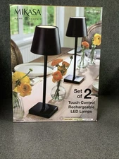 Mikasa Home Accents Set Of Two Touch Control Rechargeable Led Lamps