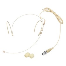 Ear Hook Microphone, Double Ear Headset with Mini XLR 4 Pin Screw Plug, Beige