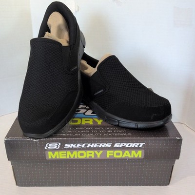 Skechers Equalizer- Persistent Black Shoes Relaxed Fit Slip On Men s SZ 10.5 NIB