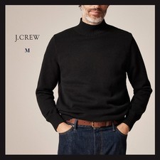 NWT - J. Crew Men's Black Heritage Cotton Mockneck Sweater Sz M - 118