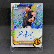 2022 Bowman Chrome Michael Burrows Sparkle Refractor Auto /299 1st Autograph RC