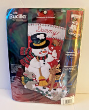 BUCILLA"SNOWMAN  FRIENDS" 18" Christmas Felt Stocking KIT-84951