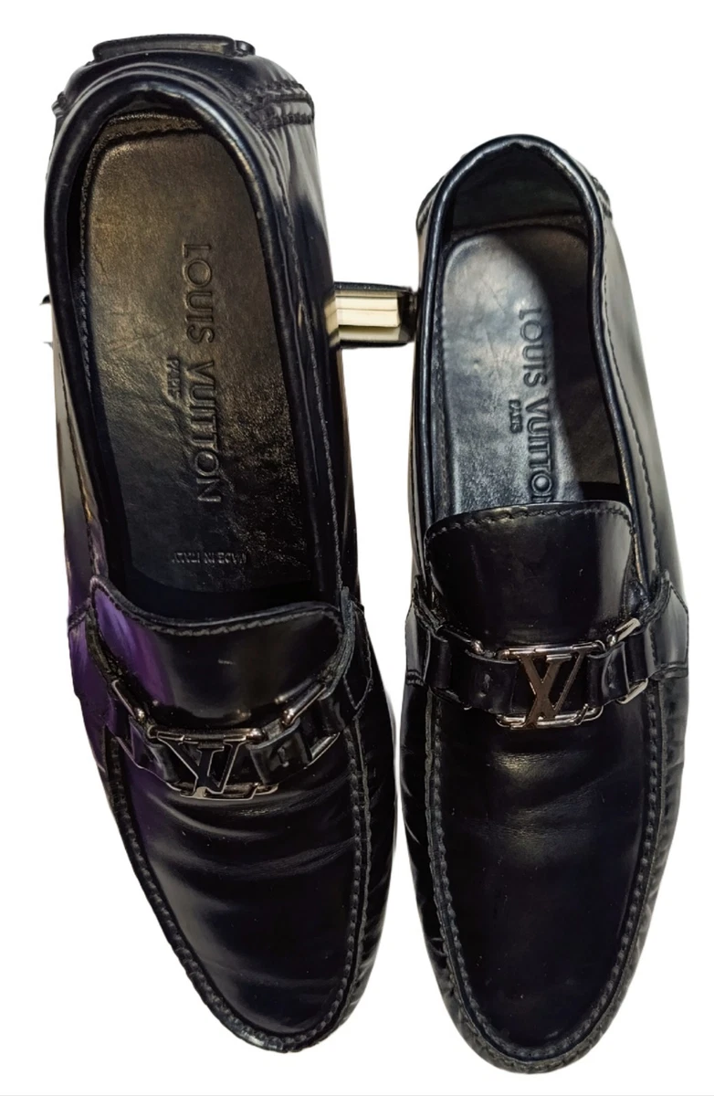louis vuitton black dress shoes LOUIS VUITTON Size 12 Black Damier Leather Lace Up Dress Shoes  Sui  Generis Designer Consignment