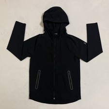 Boys Kids Under Armour Black Hooded Zip Up Light Jacket UA Youth Medium M