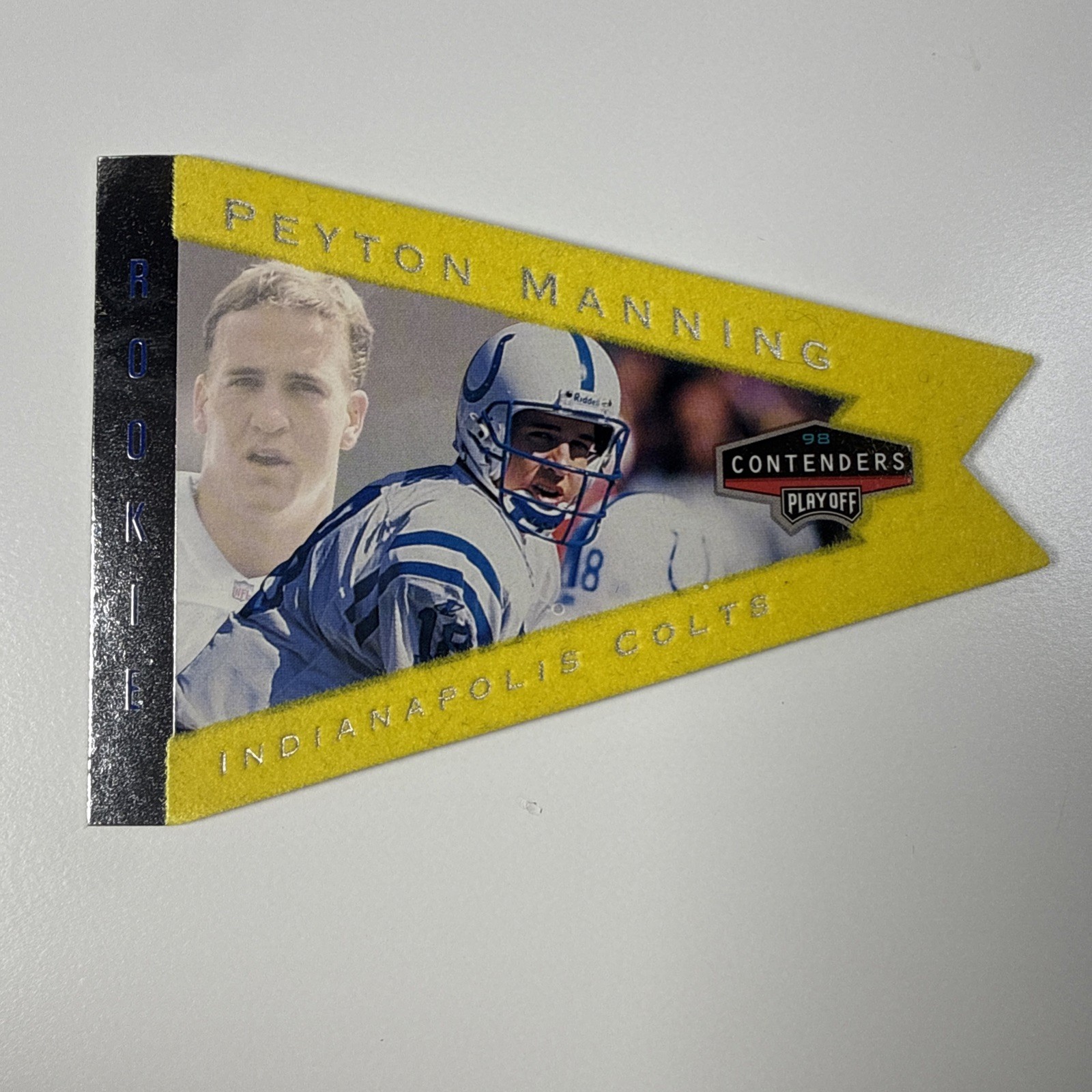 1998 Playoff Contenders Pennants Peyton Manning Rookie Yellow Pennant #42