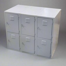 DIVERSIFIED WOODCRAFTS Forum Locker Base 6 Compartment 3 Tier 2 Row Grey 31" H x