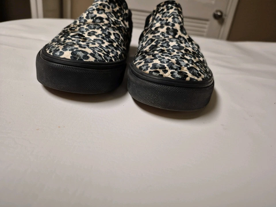 Vans Slip-On Shoes Leopard Print Canvas Black Sole - Image 3 of 4