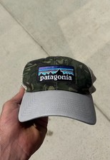 Patagonia P-6 Logo Trucker Hat Camo Grey Mesh Snapback