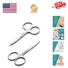Facial Hair Small Grooming Scissors For Men Women - Eyebrow, Nose Hair, Musta...