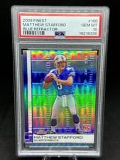 MATTHEW STAFFORD 2009 Topps Finest BLUE Refractor #100 RC /429 PSA 10 💎