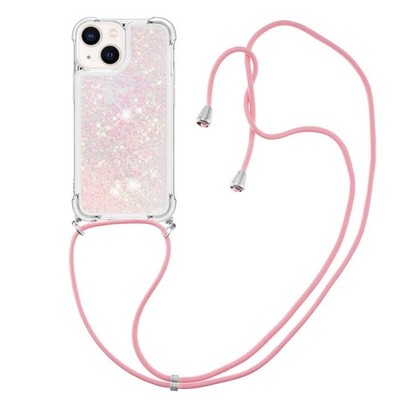 For Various Phone Crossbody Strap Lanyard Quicksand Case Bling Shockproof Cover