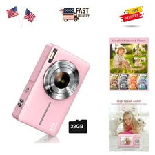 Digital Camera, FHD 1080P Digital Point and Shoot Camera with 16X Zoom Anti S...